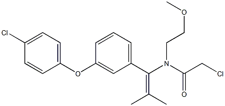 N-[1-(3-(4-Chlorophenoxy)phenyl)-2-methyl-1-propenyl]-N-[2-methoxyethyl]-2-chloroacetamide Struktur