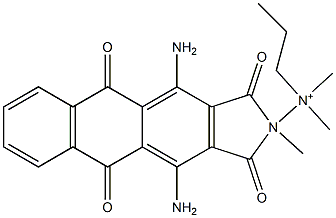 4,11-Diamino-1,3,5,10-tetrahydro-N,N,N-trimethyl-1,3,5,10-tetraoxo-2H-naphth[2,3-f]isoindole-2-propan-1-aminium Struktur