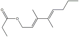 Propionic acid 3,4-dimethyl-2,4-octadienyl ester Struktur