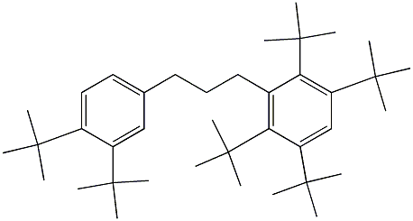 1-(2,3,5,6-Tetra-tert-butylphenyl)-3-(3,4-di-tert-butylphenyl)propane Struktur