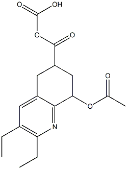 5,6,7,8-Tetrahydro-8-acetoxyquinoline-6,6-dicarboxylic acid diethyl ester Struktur