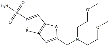 5-[[Bis(2-methoxyethyl)amino]methyl]thieno[3,2-b]thiophene-2-sulfonamide Struktur