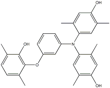 N,N-Bis(4-hydroxy-2,5-dimethylphenyl)-3-(6-hydroxy-2,5-dimethylphenoxy)benzenamine Struktur