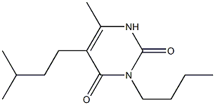 3-Butyl-6-methyl-5-(3-methylbutyl)uracil Struktur