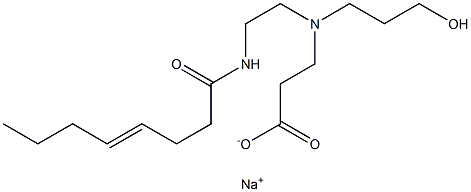 3-[N-(3-Hydroxypropyl)-N-[2-(4-octenoylamino)ethyl]amino]propionic acid sodium salt Struktur