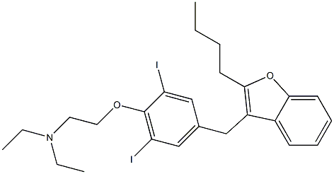 N,N-Diethyl-2-[4-(2-butylbenzofuran-3-ylmethyl)-2,6-diiodophenoxy]ethanamine Struktur