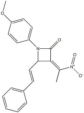 1-(p-Methoxyphenyl)-3-(1-nitroethylidene)-4-styrylazetidin-2-one Struktur