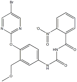 1-(2-Nitrobenzoyl)-3-[4-[(5-bromo-2-pyrimidinyl)oxy]-3-methoxymethylphenyl]urea Struktur