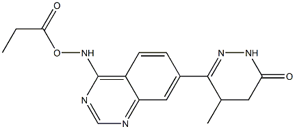 4,5-Dihydro-5-methyl-6-(4-propanoyloxyaminoquinazolin-7-yl)pyridazin-3(2H)-one Struktur