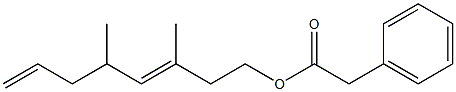 Phenylacetic acid 3,5-dimethyl-3,7-octadienyl ester Struktur