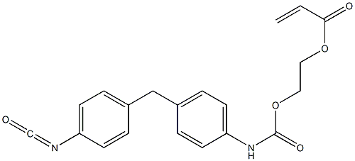 Acrylic acid 2-[p-(p-isocyanatobenzyl)phenylcarbamoyloxy]ethyl ester Struktur