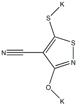 4-Cyano-3-potassiooxy-5-potassiothioisothiazole Struktur