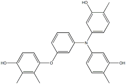 N,N-Bis(3-hydroxy-4-methylphenyl)-3-(4-hydroxy-2,3-dimethylphenoxy)benzenamine Struktur