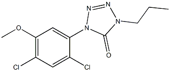 1-(2,4-Dichloro-5-methoxyphenyl)-4-propyl-1H-tetrazol-5(4H)-one Struktur