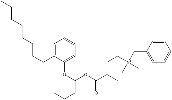 N,N-Dimethyl-N-benzyl-N-[3-[[1-(2-octylphenyloxy)butyl]oxycarbonyl]butyl]aminium Struktur