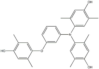 N,N-Bis(4-hydroxy-2,5-dimethylphenyl)-3-(4-hydroxy-2,5-dimethylphenoxy)benzenamine Struktur