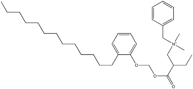 N,N-Dimethyl-N-benzyl-N-[2-[[(2-tridecylphenyloxy)methyl]oxycarbonyl]butyl]aminium Struktur