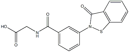 3-[(2,3-Dihydro-3-oxo-1,2-benzisothiazol)-2-yl]-N-(carboxymethyl)benzamide Struktur