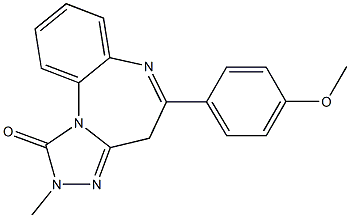 2,4-Dihydro-2-methyl-5-(4-methoxyphenyl)-1H-[1,2,4]triazolo[4,3-a][1,5]benzodiazepin-1-one Struktur