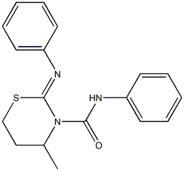 2-Phenylimino-3-(phenylaminocarbonyl)-4-methyltetrahydro-2H-1,3-thiazine Struktur