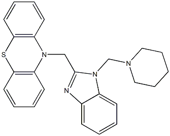 1-Piperidinomethyl-2-(10H-phenothiazin-10-ylmethyl)-1H-benzimidazole Struktur