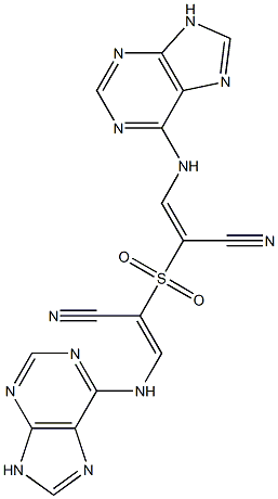 2,2'-Sulfonylbis[(E)-3-(9H-purin-6-yl)aminopropenenitrile] Struktur