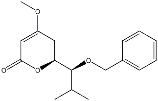 (6S)-6-[(S)-1-Benzyloxy-2-methylpropyl]-5,6-dihydro-4-methoxy-2H-pyran-2-one Struktur