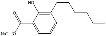 3-Hexyl-2-hydroxybenzoic acid sodium salt Struktur