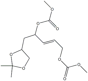 (2E)-1,4-Bis(methoxycarbonyloxy)-5-(2,2-dimethyl-1,3-dioxolan-4-yl)-2-pentene Struktur