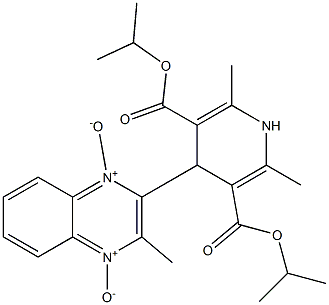 1,4-Dihydro-4-[[3-methylquinoxaline 1,4-dioxide]-2-yl]-2,6-dimethylpyridine-3,5-dicarboxylic acid diisopropyl ester Struktur