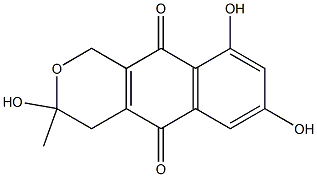 3,4-Dihydro-3,7,9-trihydroxy-3-methyl-1H-naphtho[2,3-c]pyran-5,10-dione Struktur