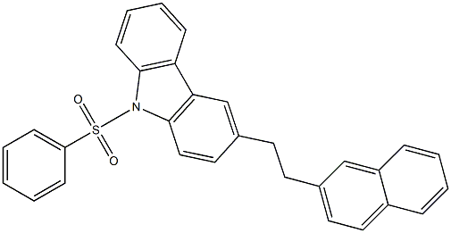 3-[2-(2-Naphthalenyl)ethyl]-9-phenylsulfonyl-9H-carbazole Struktur