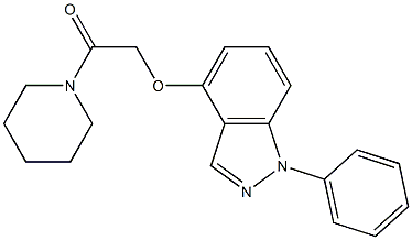 1-Phenyl-4-[[(piperidin-1-yl)carbonyl]methoxy]-1H-indazole Struktur