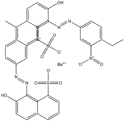 Bis[1-[(4-ethyl-3-nitrophenyl)azo]-2-hydroxy-8-naphthalenesulfonic acid]barium salt Struktur