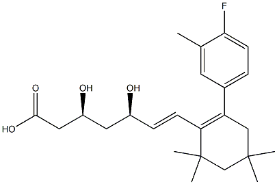 (3S,5R)-7-[2-(4-Fluoro-3-methylphenyl)-4,4,6,6-tetramethyl-1-cyclohexenyl]-3,5-dihydroxy-6-heptenoic acid Struktur