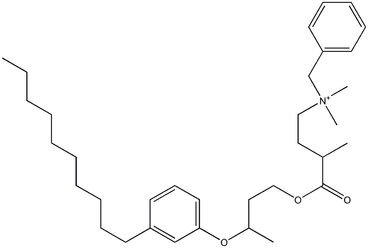 N,N-Dimethyl-N-benzyl-N-[3-[[3-(3-decylphenyloxy)butyl]oxycarbonyl]butyl]aminium Struktur