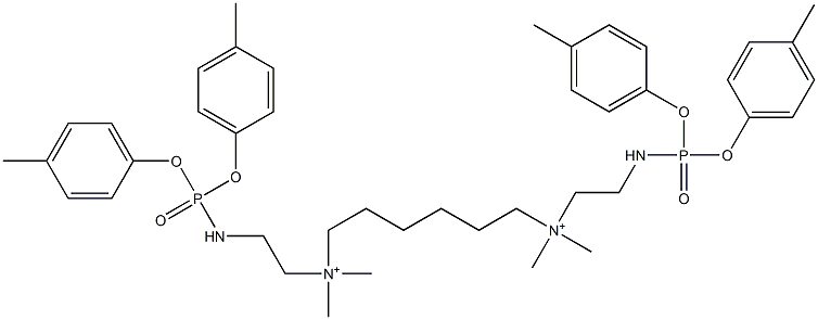 N,N'-Bis[2-[[bis(4-methylphenoxy)phosphinyl]amino]ethyl]-N,N,N',N'-tetramethyl-1,6-hexanediaminium Struktur