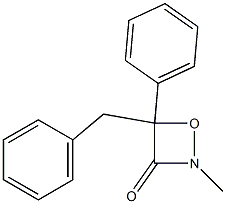 4-Benzyl-2-methyl-4-phenyl-1,2-oxazetidin-3-one Struktur