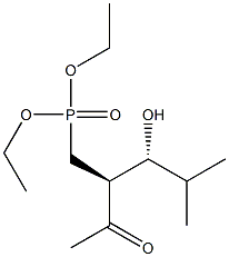 [(2S,3R)-2-Acetyl-3-hydroxy-4-methylpentyl]phosphonic acid diethyl ester Struktur