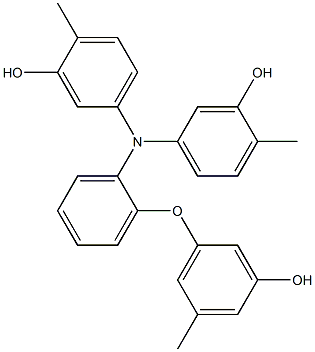 N,N-Bis(3-hydroxy-4-methylphenyl)-2-(3-hydroxy-5-methylphenoxy)benzenamine Struktur