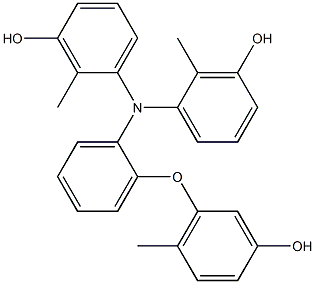 N,N-Bis(3-hydroxy-2-methylphenyl)-2-(3-hydroxy-6-methylphenoxy)benzenamine Struktur