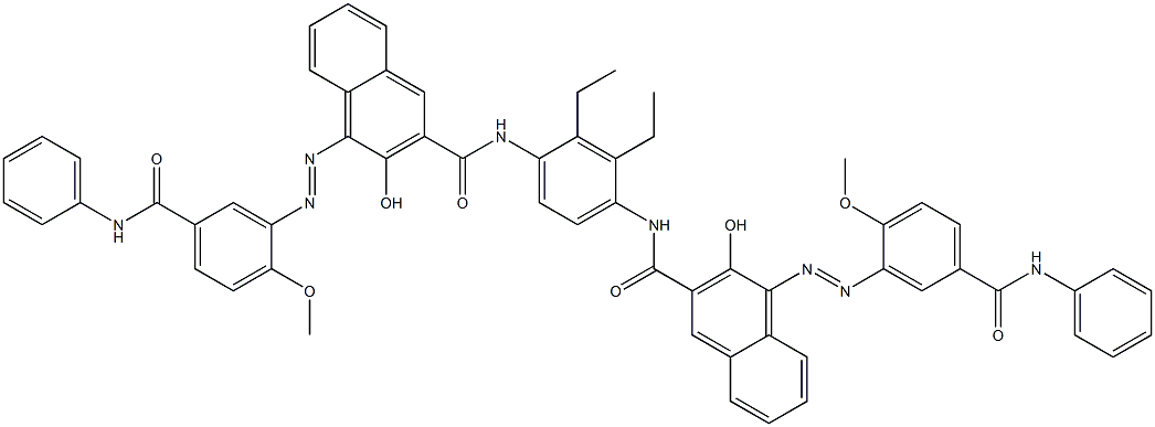 N,N'-(2,3-Diethyl-1,4-phenylene)bis[4-[[2-methoxy-5-(phenylcarbamoyl)phenyl]azo]-3-hydroxy-2-naphthalenecarboxamide] Struktur