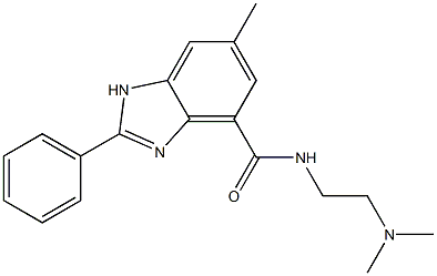 2-(Phenyl)-N-[2-(dimethylamino)ethyl]-6-methyl-1H-benzimidazole-4-carboxamide Struktur