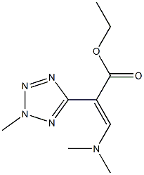 (E)-3-(Dimethylamino)-2-[2-methyl-2H-tetrazol-5-yl]acrylic acid ethyl ester Struktur