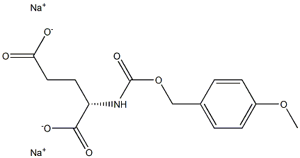 N-(p-Methoxybenzyloxycarbonyl)-L-glutamic acid disodium salt Struktur