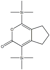 6,7-Dihydro-1,4-bis(trimethylsilyl)cyclopenta[c]pyran-3(5H)-one Struktur