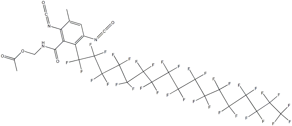 N-(Acetyloxymethyl)-2-(pentatriacontafluoroheptadecyl)-3,6-diisocyanato-5-methylbenzamide Struktur