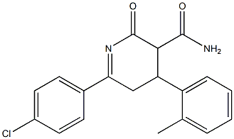 2,3,4,5-Tetrahydro-2-oxo-4-(2-methylphenyl)-6-(4-chlorophenyl)pyridine-3-carboxamide Struktur