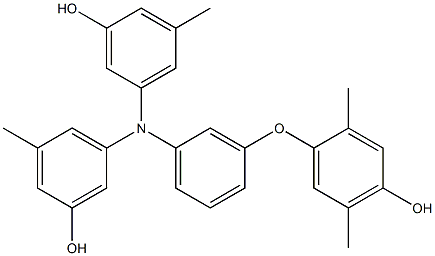 N,N-Bis(3-hydroxy-5-methylphenyl)-3-(4-hydroxy-2,5-dimethylphenoxy)benzenamine Struktur