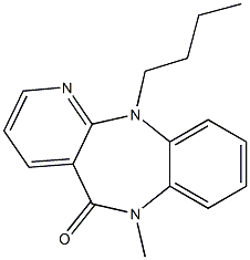 6,11-Dihydro-11-butyl-6-methyl-5H-pyrido[2,3-b][1,5]benzodiazepin-5-one Struktur